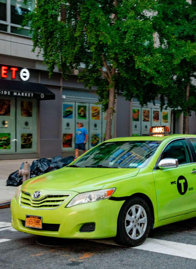 Green taxis and green cabs in NYC