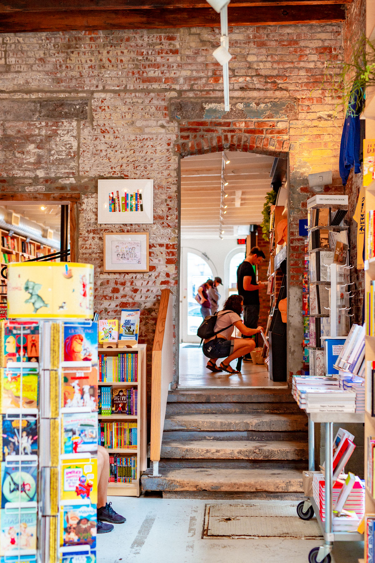 A brick doorway at Books Are Magic, a bookstore and one of the best things to do in Carroll Gardens