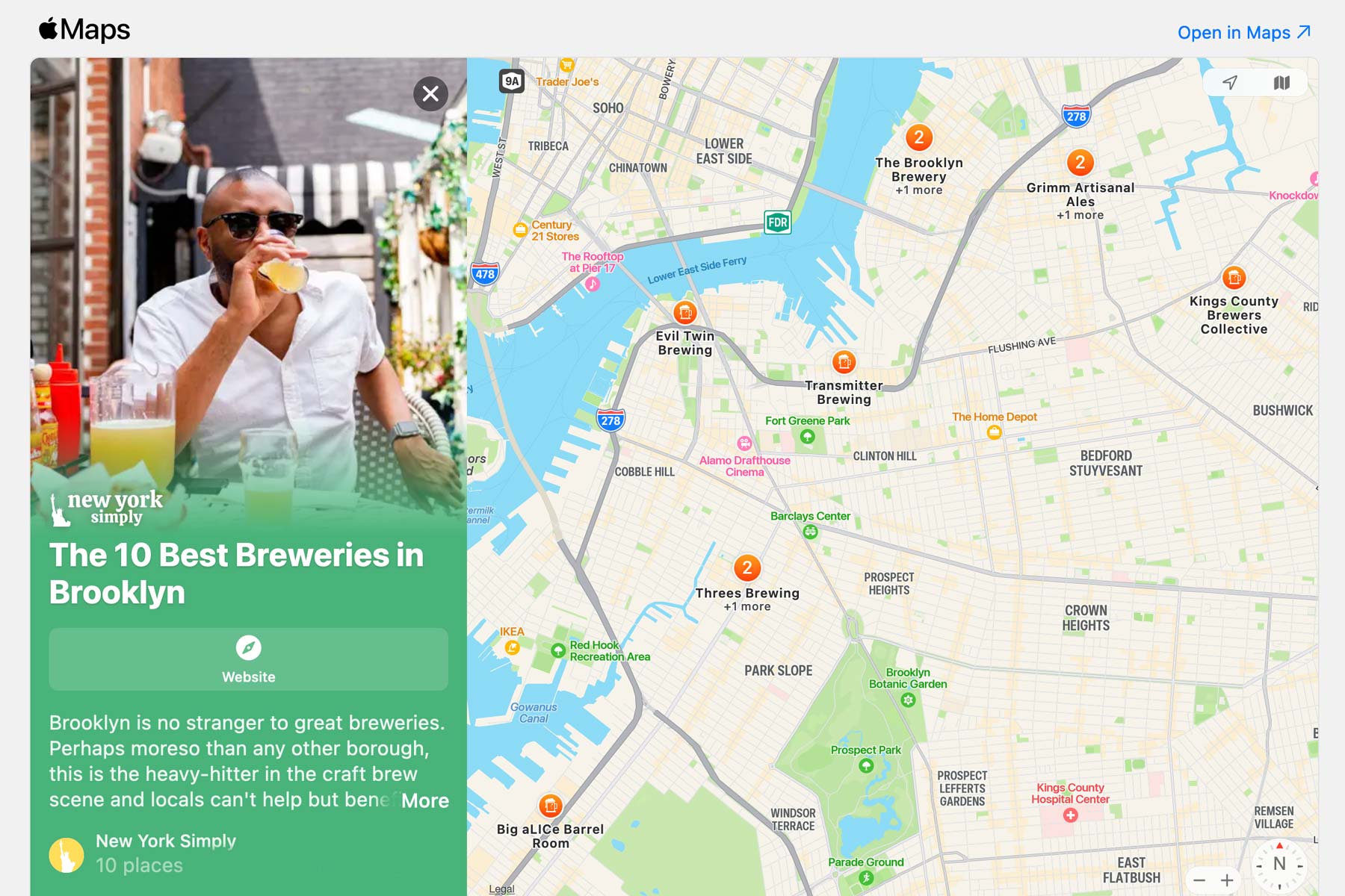 new york simply apple maps