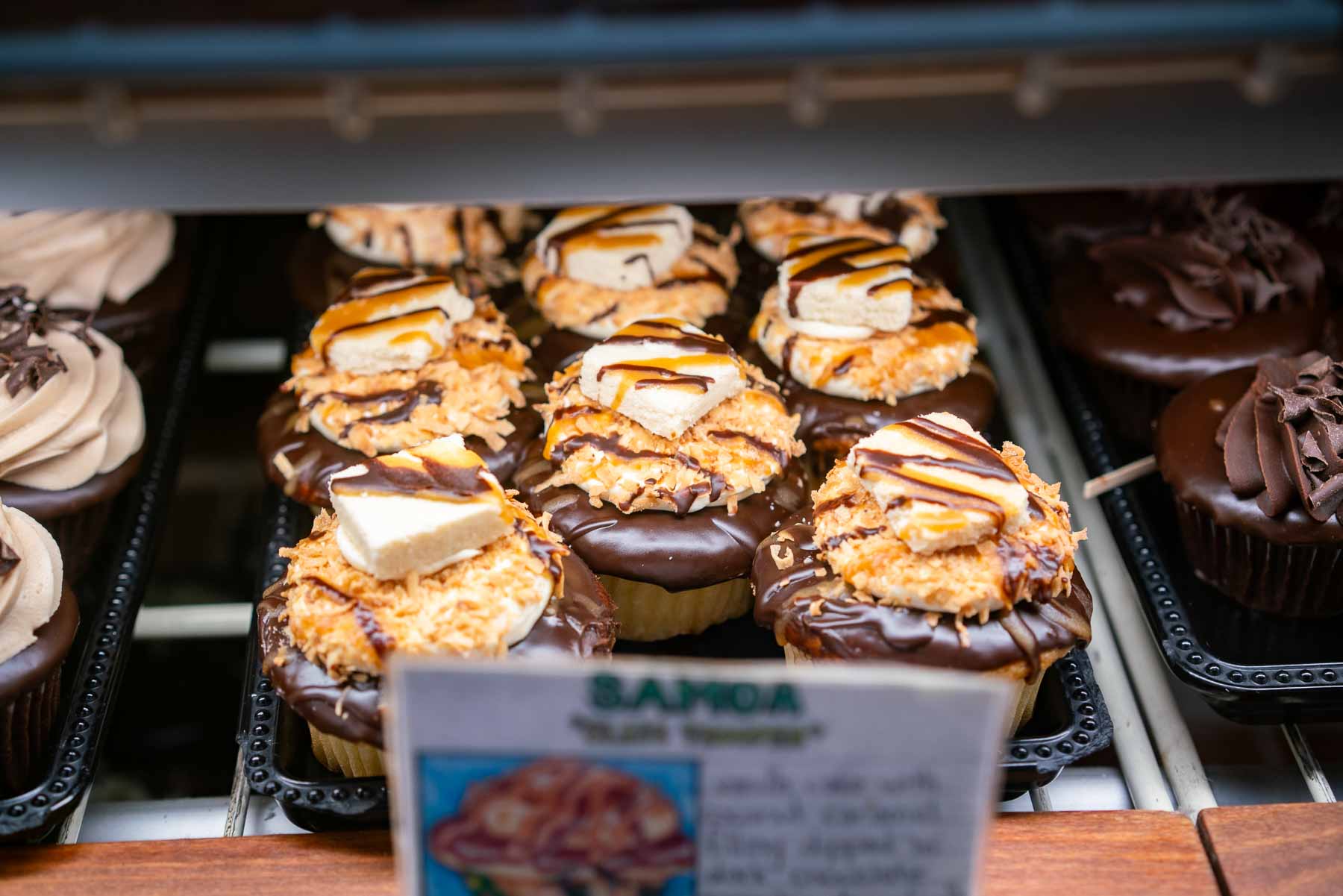 Samoa cupcakes from Mollys Cupcakes in the West Village
