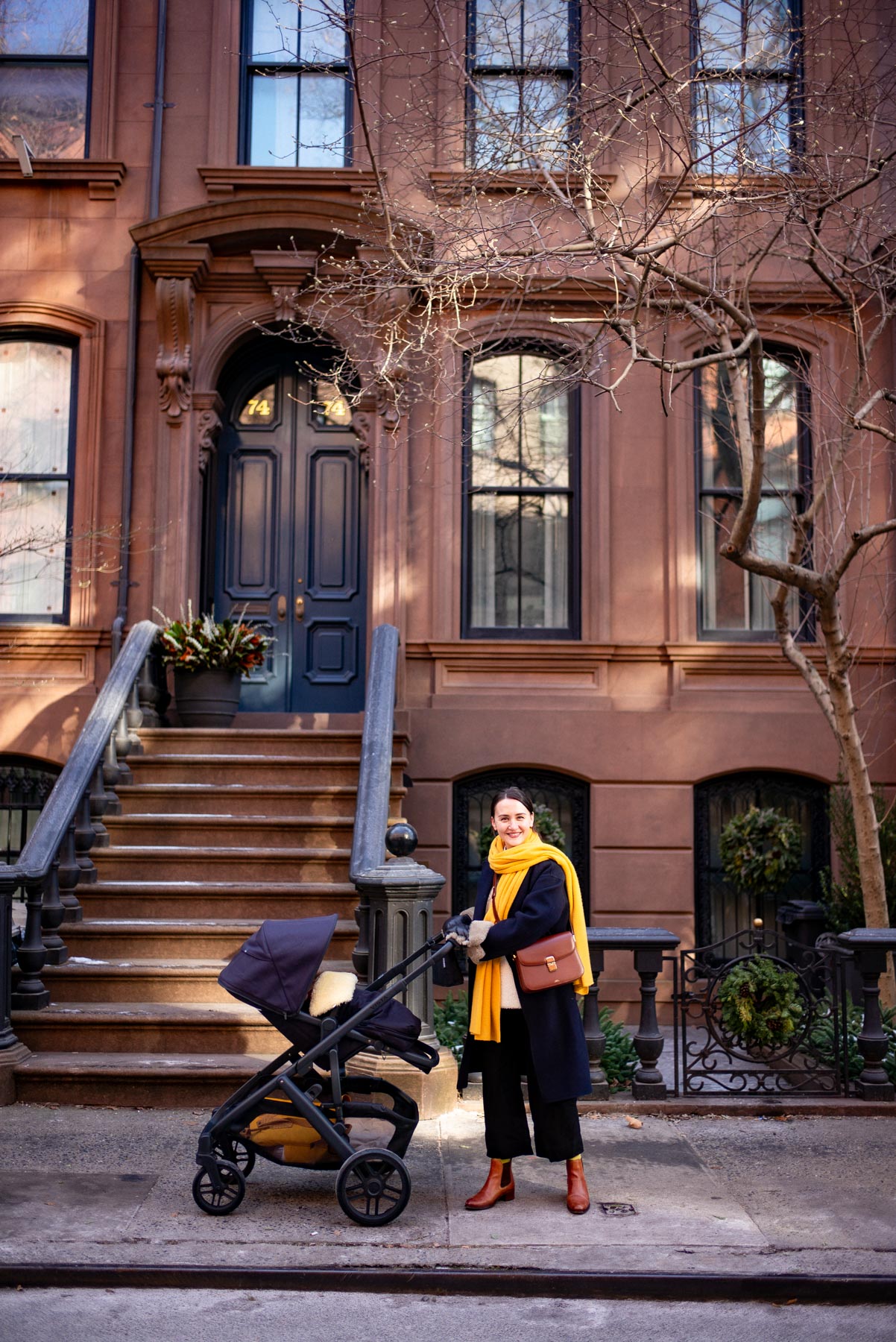 Woman with a stroller in the West Village