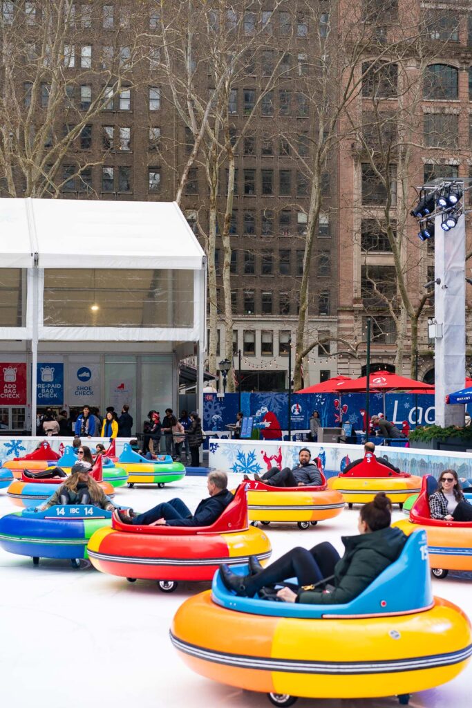 Bryant Park winter village with ice skating and holiday market